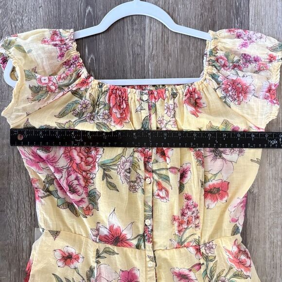 Billabong linger here yellow floral off the shoulder maxi dress size medium boho - Picture 7 of 16